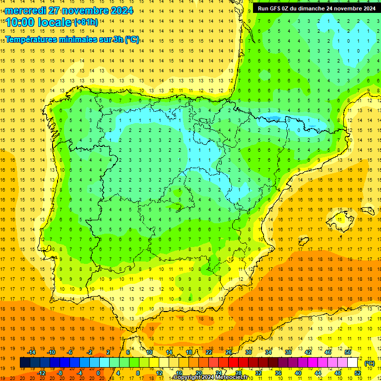 Modele GFS - Carte prvisions 