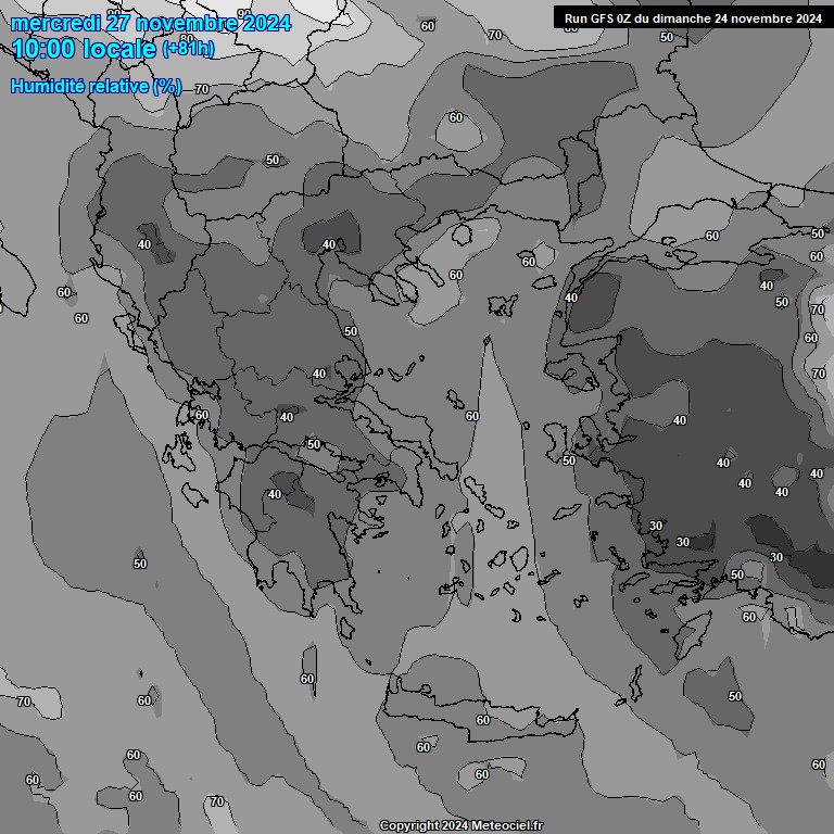 Modele GFS - Carte prvisions 