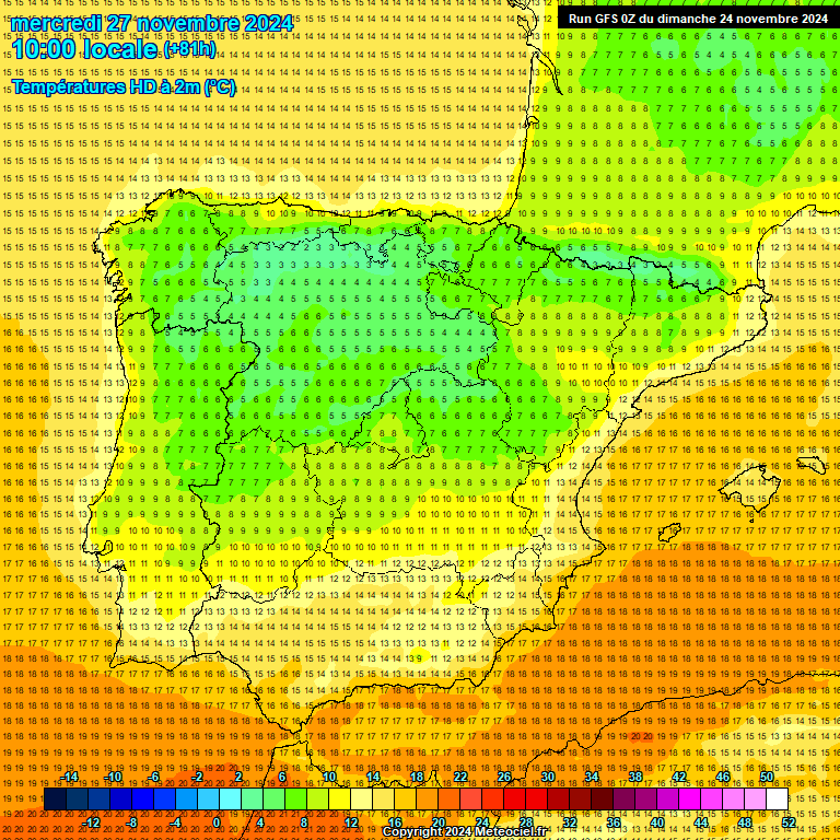 Modele GFS - Carte prvisions 