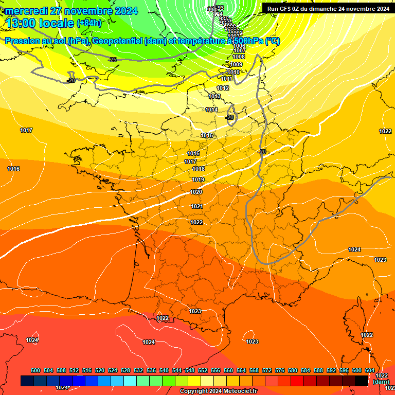 Modele GFS - Carte prvisions 