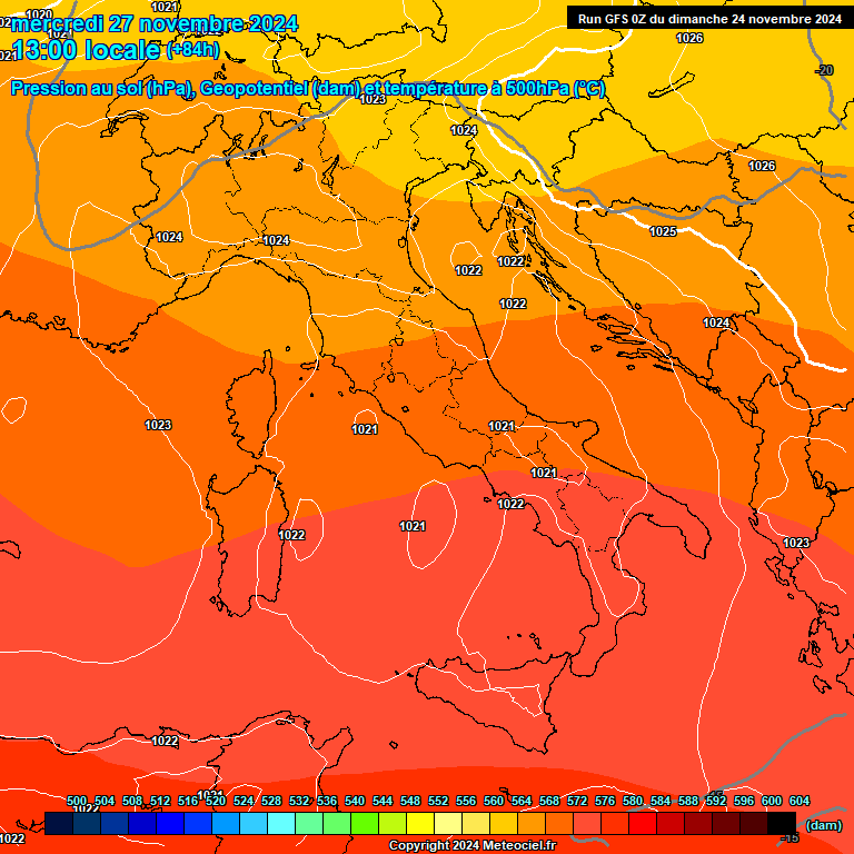 Modele GFS - Carte prvisions 