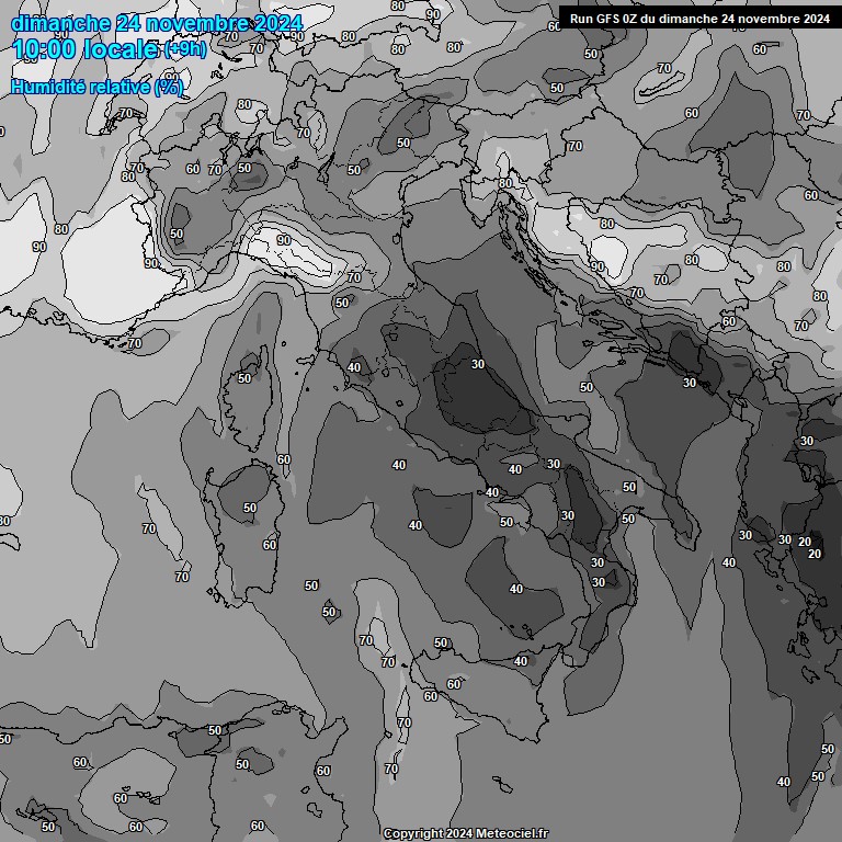 Modele GFS - Carte prvisions 