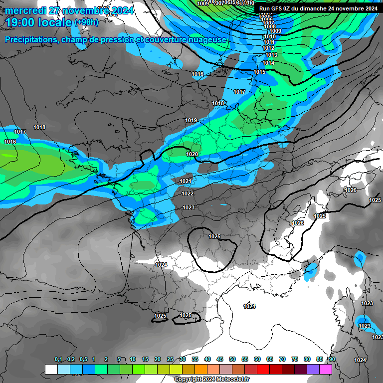 Modele GFS - Carte prvisions 