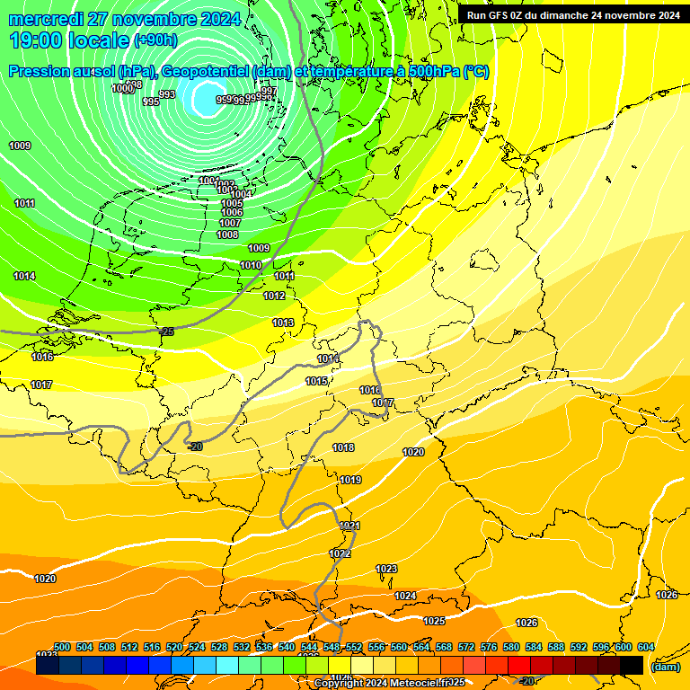 Modele GFS - Carte prvisions 