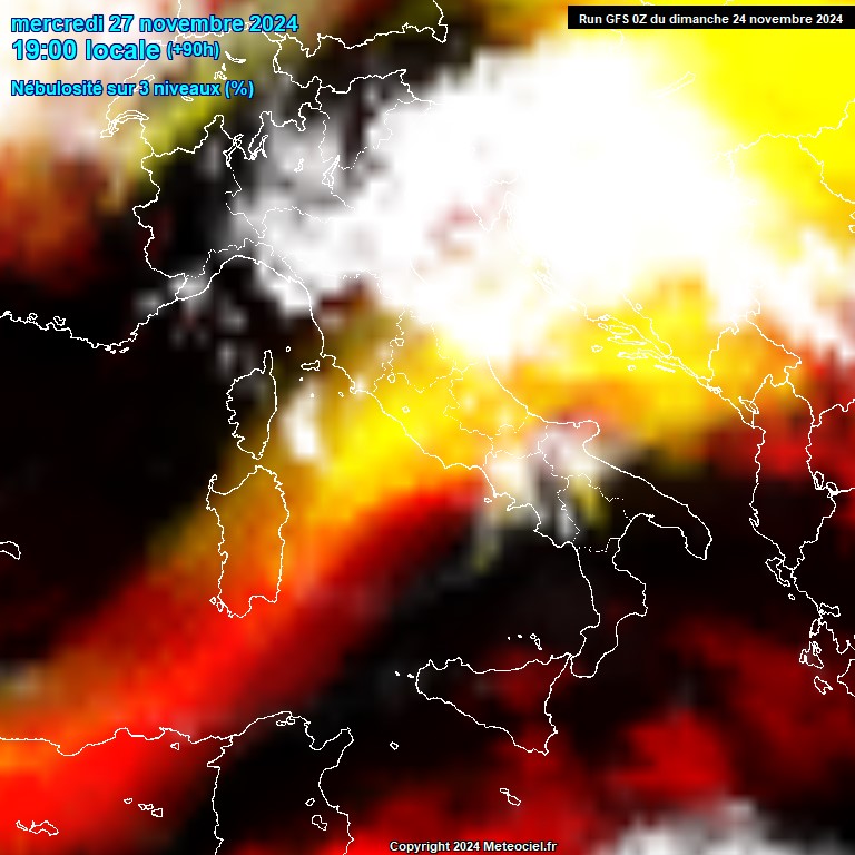 Modele GFS - Carte prvisions 