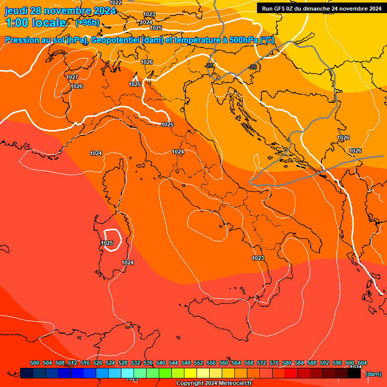 Modele GFS - Carte prvisions 