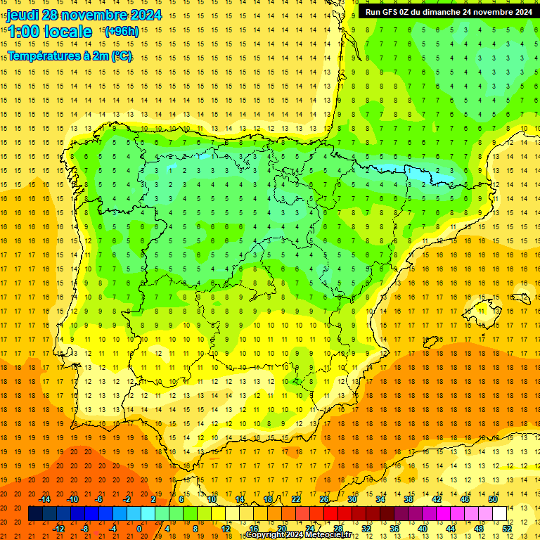 Modele GFS - Carte prvisions 