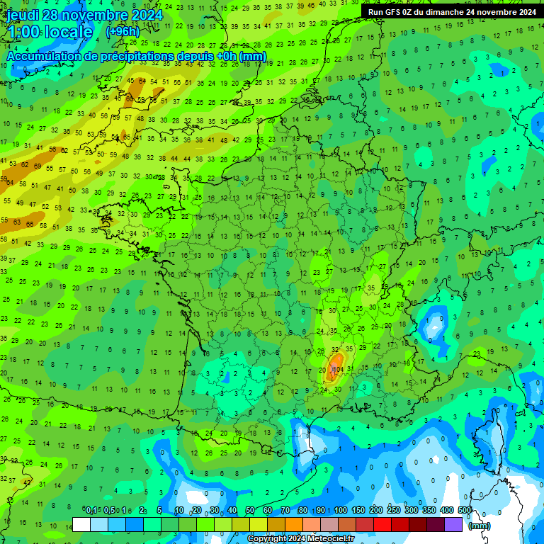 Modele GFS - Carte prvisions 