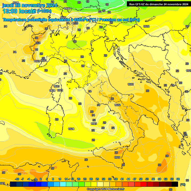 Modele GFS - Carte prvisions 