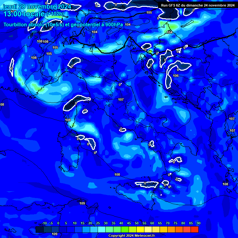 Modele GFS - Carte prvisions 