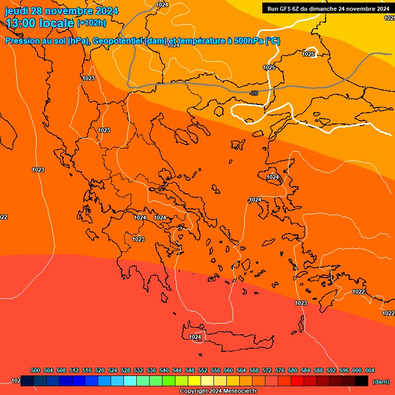 Modele GFS - Carte prvisions 