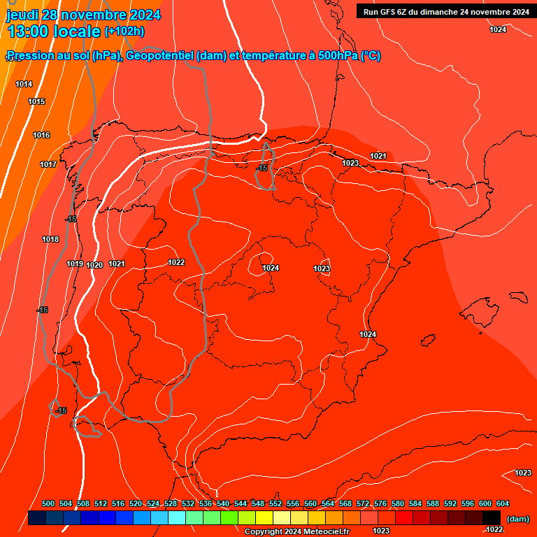 Modele GFS - Carte prvisions 