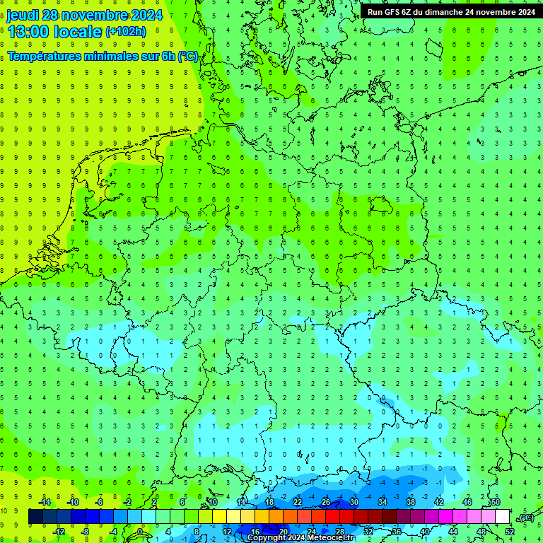 Modele GFS - Carte prvisions 