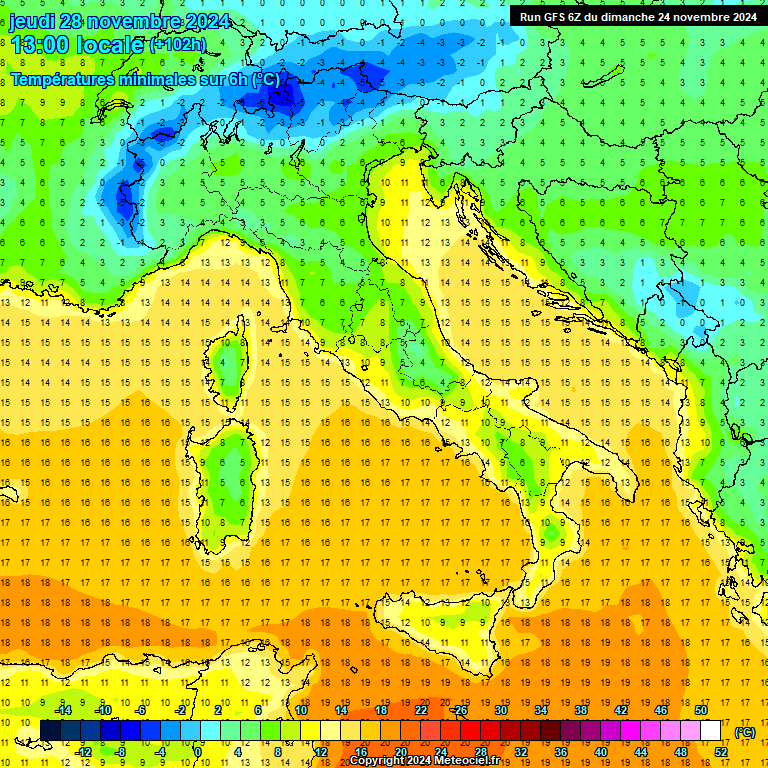 Modele GFS - Carte prvisions 