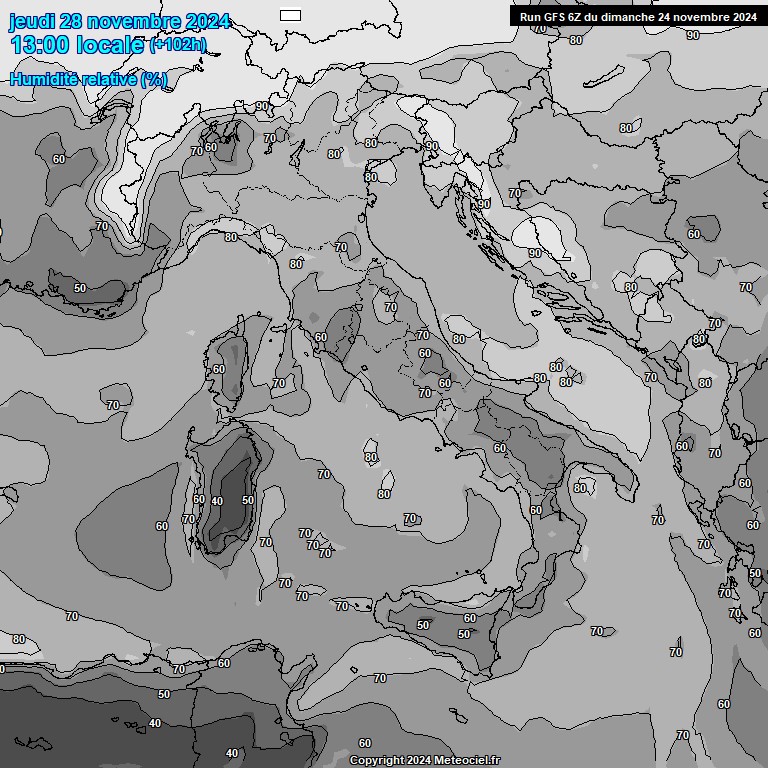 Modele GFS - Carte prvisions 