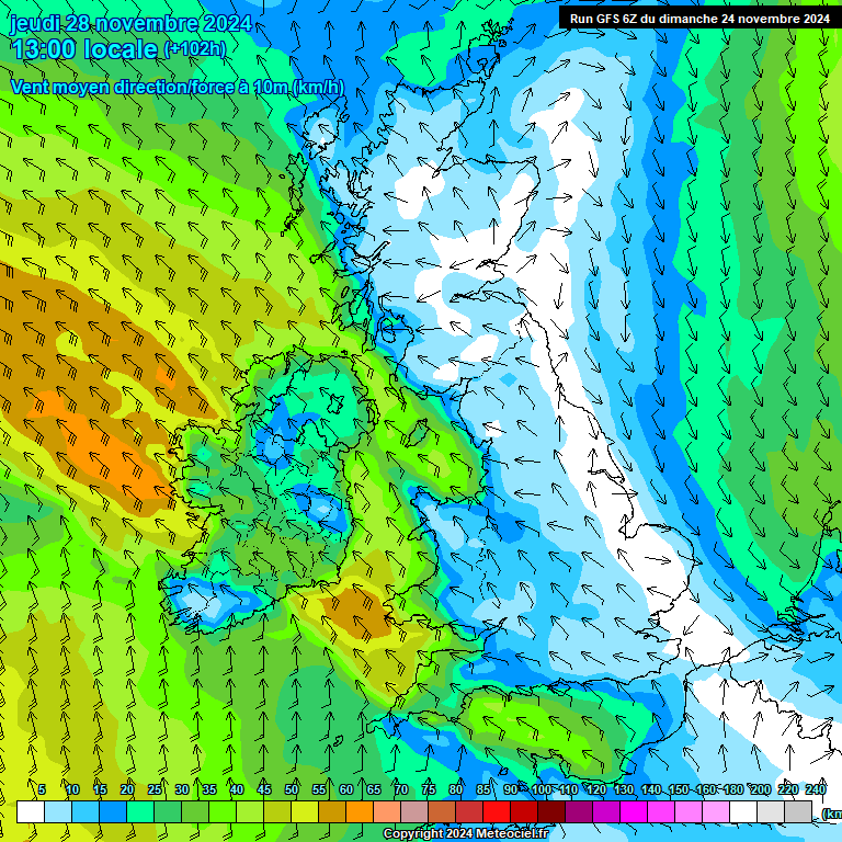 Modele GFS - Carte prvisions 