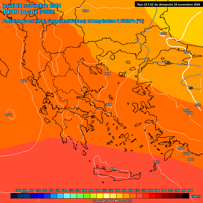 Modele GFS - Carte prvisions 