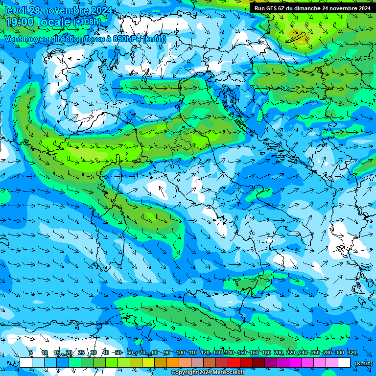 Modele GFS - Carte prvisions 