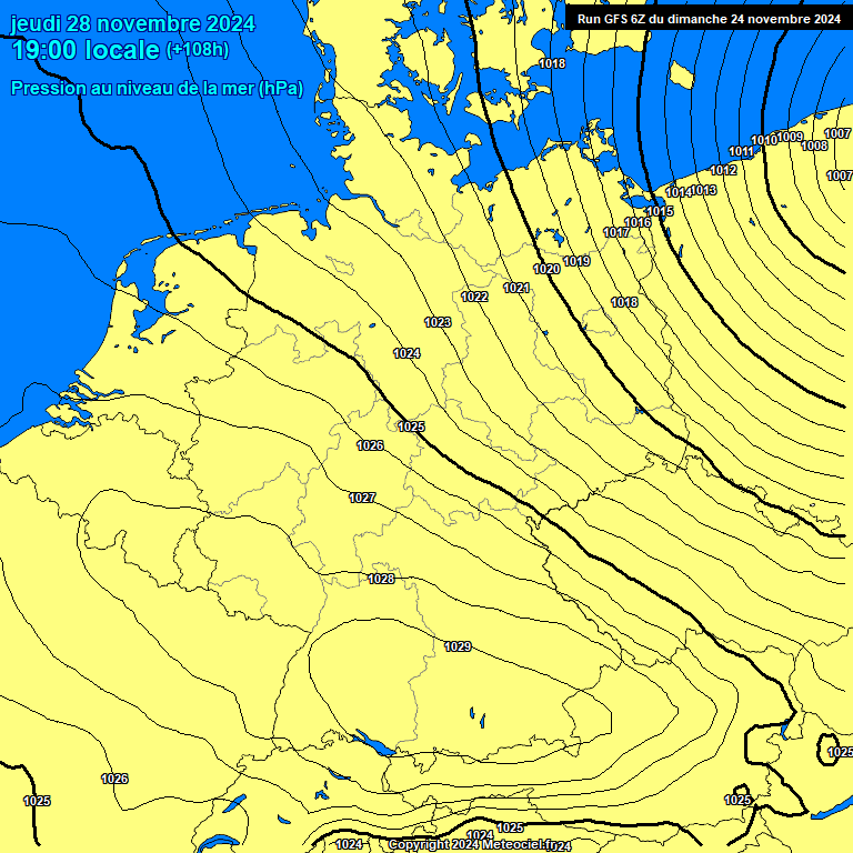 Modele GFS - Carte prvisions 