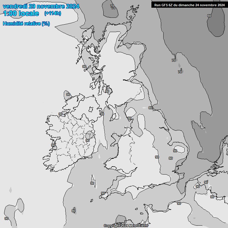 Modele GFS - Carte prvisions 