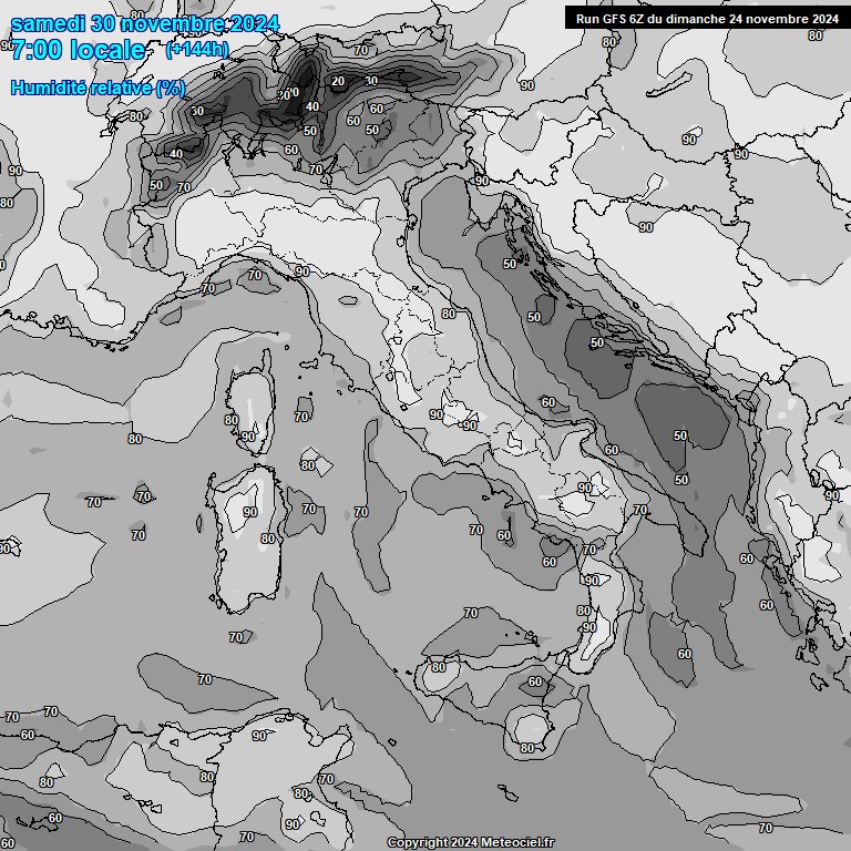 Modele GFS - Carte prvisions 