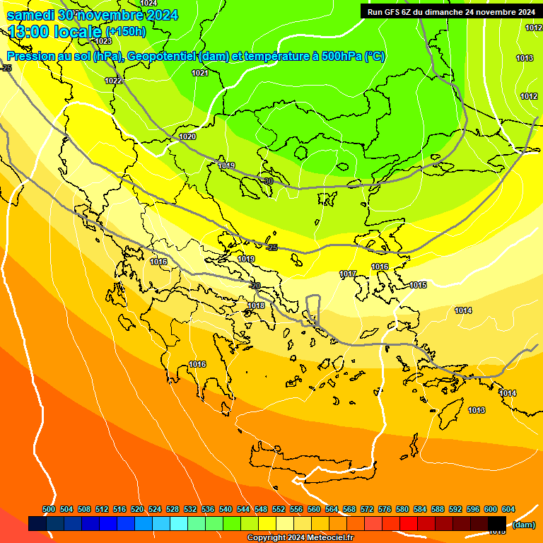 Modele GFS - Carte prvisions 