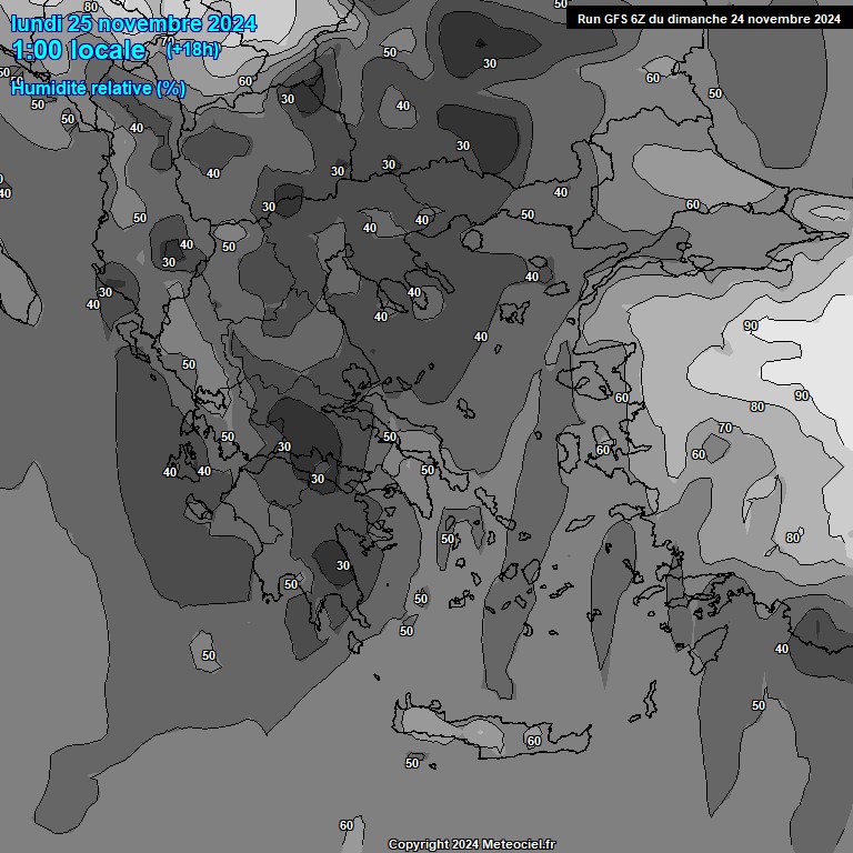 Modele GFS - Carte prvisions 