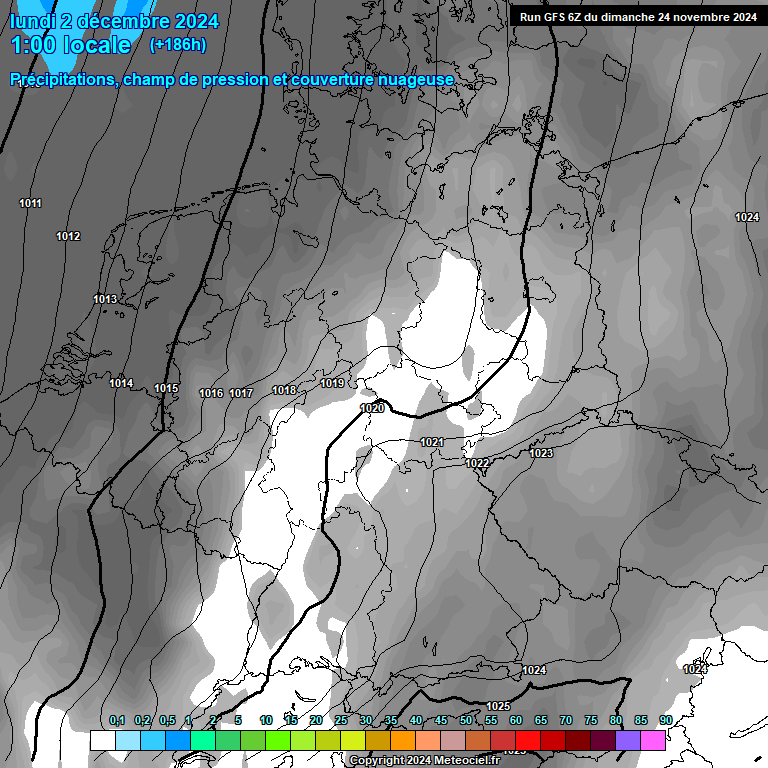 Modele GFS - Carte prvisions 