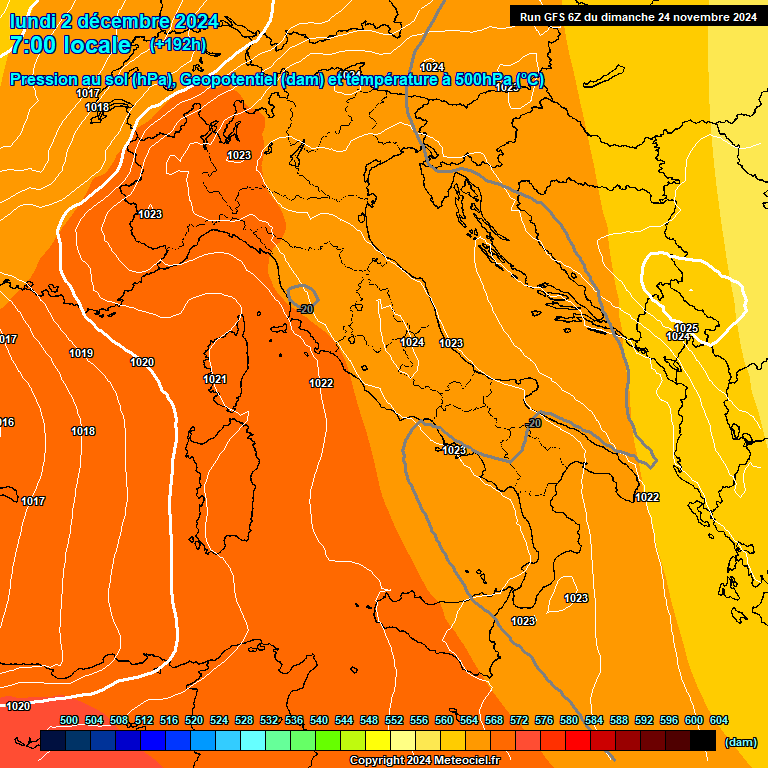 Modele GFS - Carte prvisions 