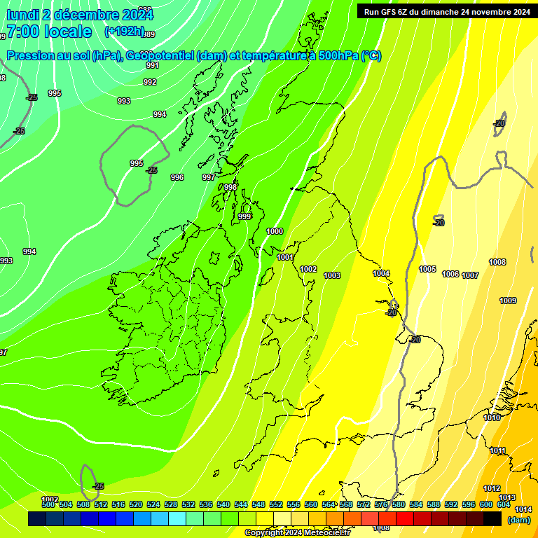 Modele GFS - Carte prvisions 