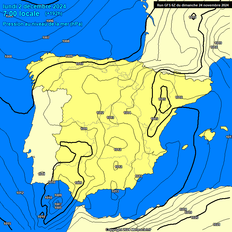 Modele GFS - Carte prvisions 