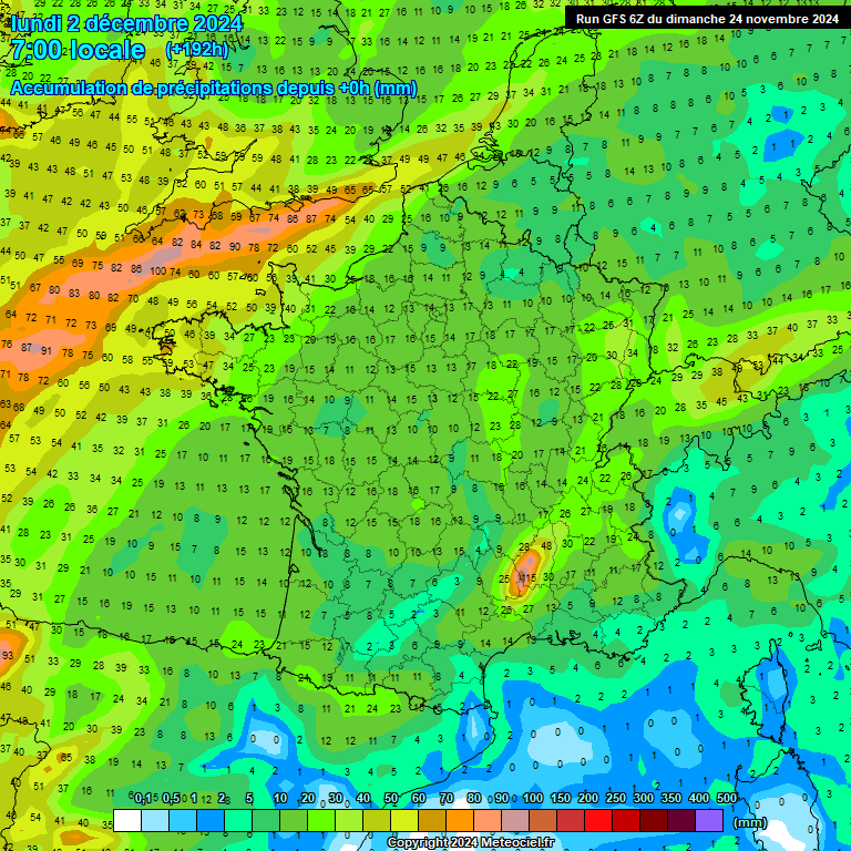 Modele GFS - Carte prvisions 