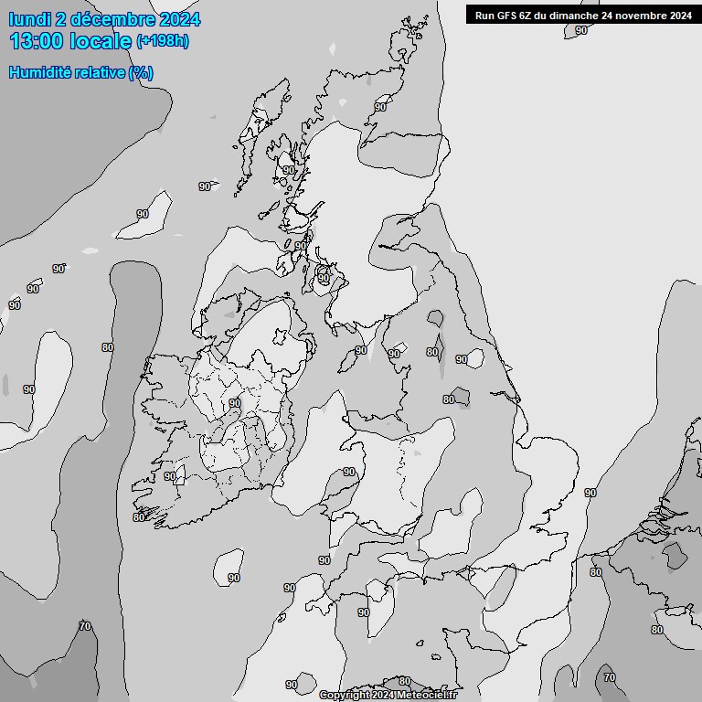 Modele GFS - Carte prvisions 