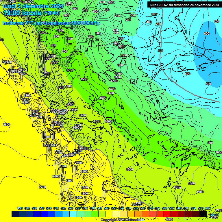 Modele GFS - Carte prvisions 