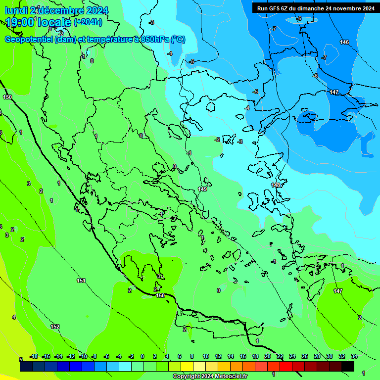 Modele GFS - Carte prvisions 