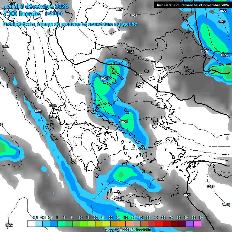 Modele GFS - Carte prvisions 