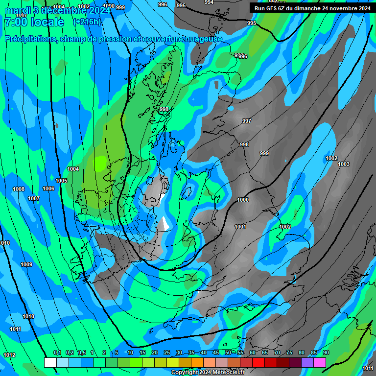 Modele GFS - Carte prvisions 