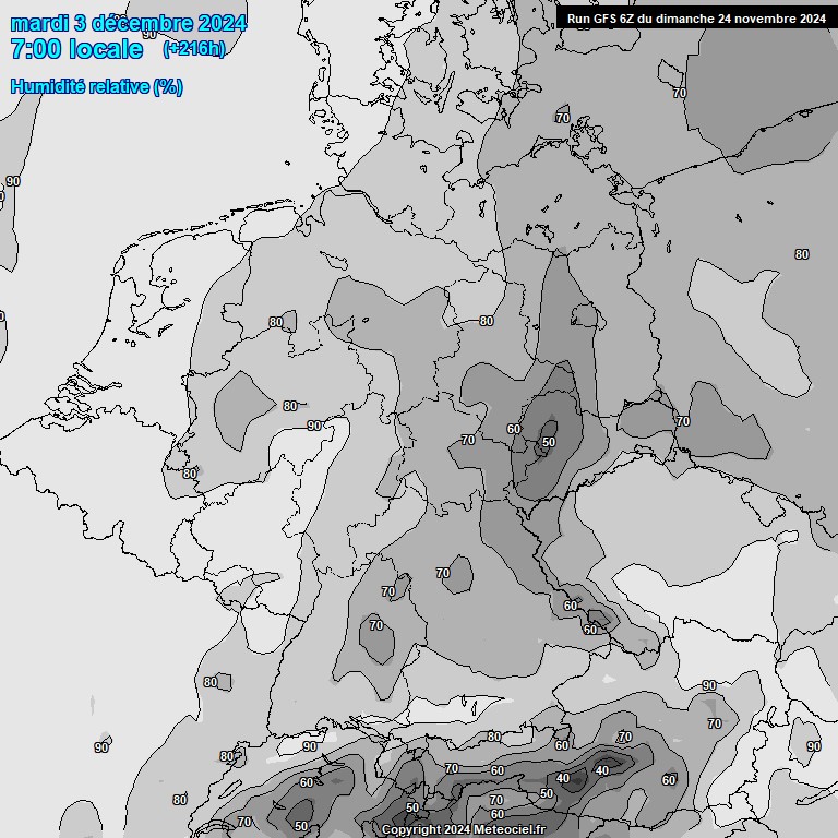 Modele GFS - Carte prvisions 