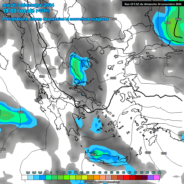 Modele GFS - Carte prvisions 