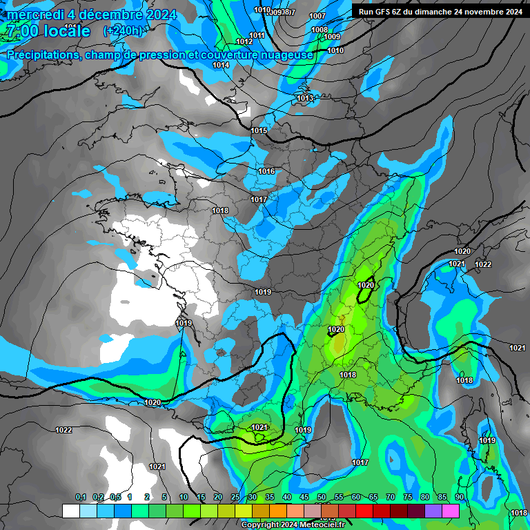 Modele GFS - Carte prvisions 