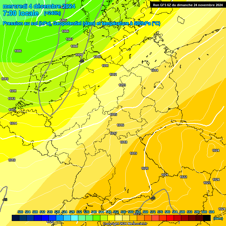 Modele GFS - Carte prvisions 