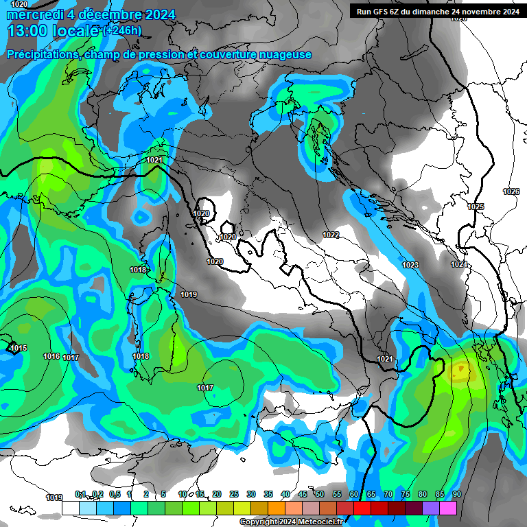 Modele GFS - Carte prvisions 