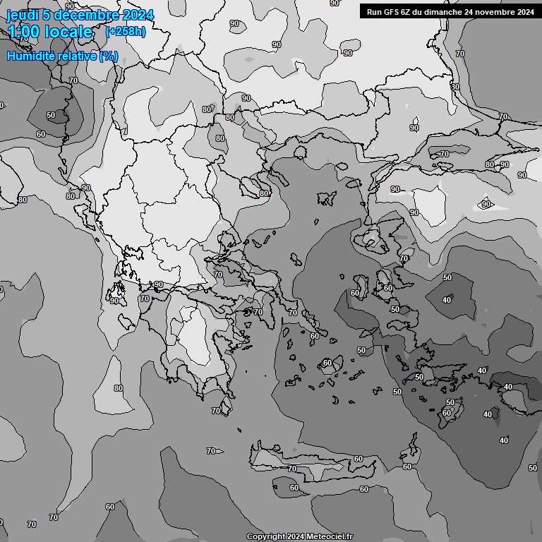 Modele GFS - Carte prvisions 