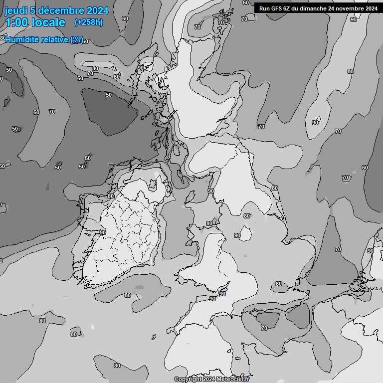 Modele GFS - Carte prvisions 