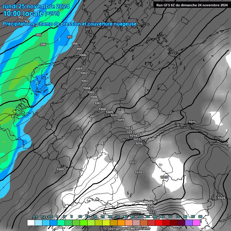 Modele GFS - Carte prvisions 