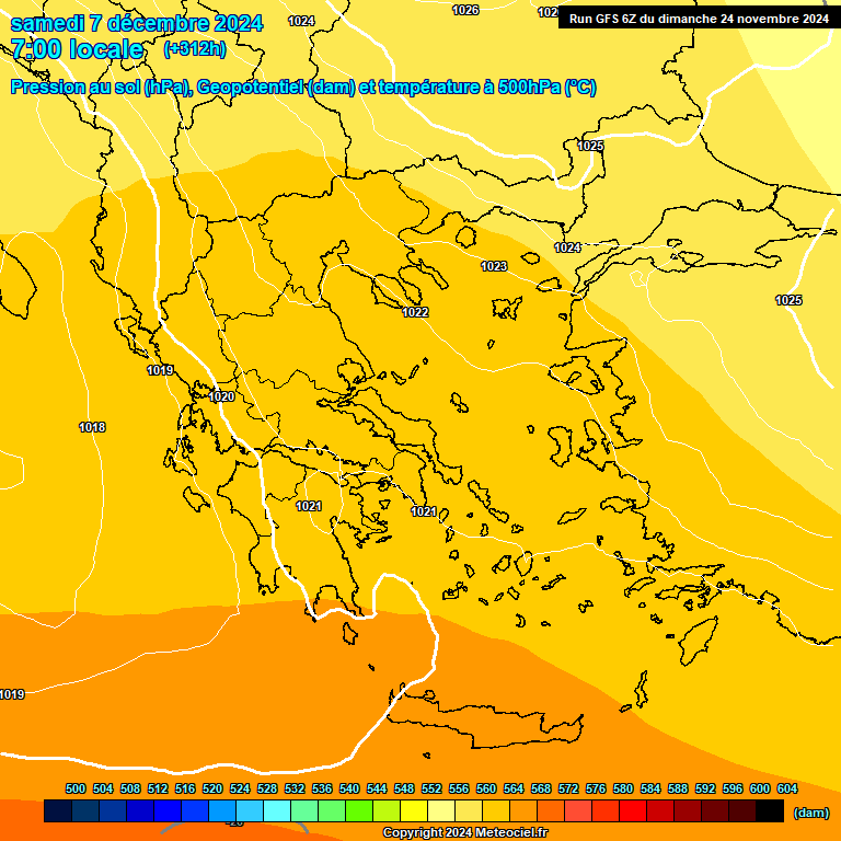 Modele GFS - Carte prvisions 