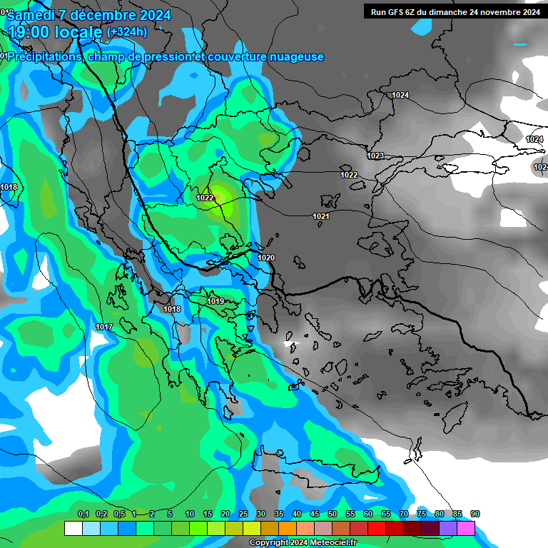 Modele GFS - Carte prvisions 