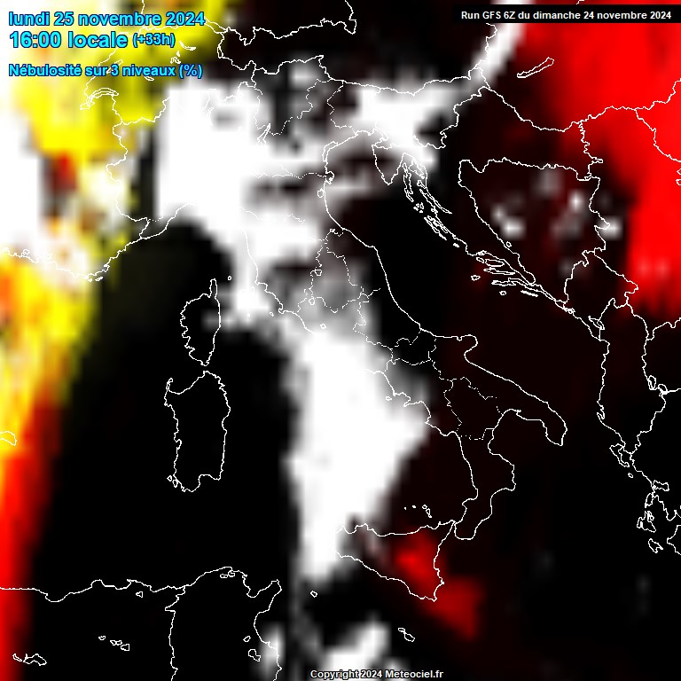 Modele GFS - Carte prvisions 