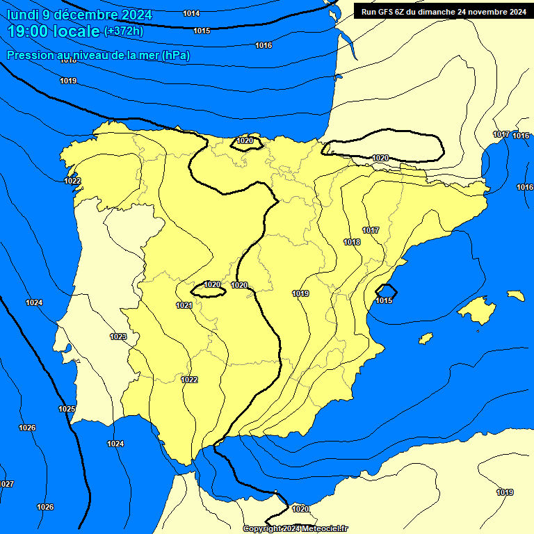 Modele GFS - Carte prvisions 