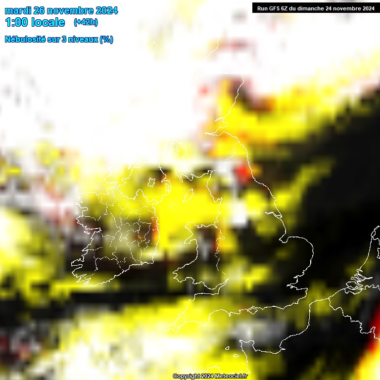 Modele GFS - Carte prvisions 